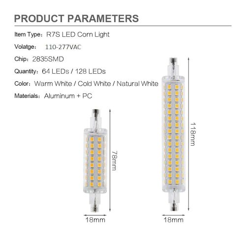 r7S led 78mm 118mm 4