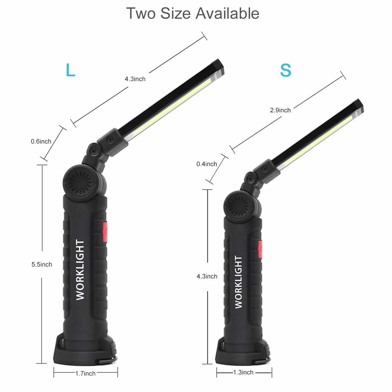 Rechargeable LED Work Light with Magnetic Base (360° Rotateable)